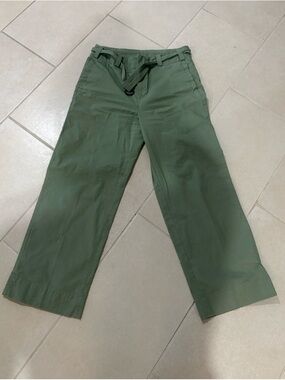 NWOT women’s Olive Green Casual Cotton Pants minimalist utility gorpcore size 6